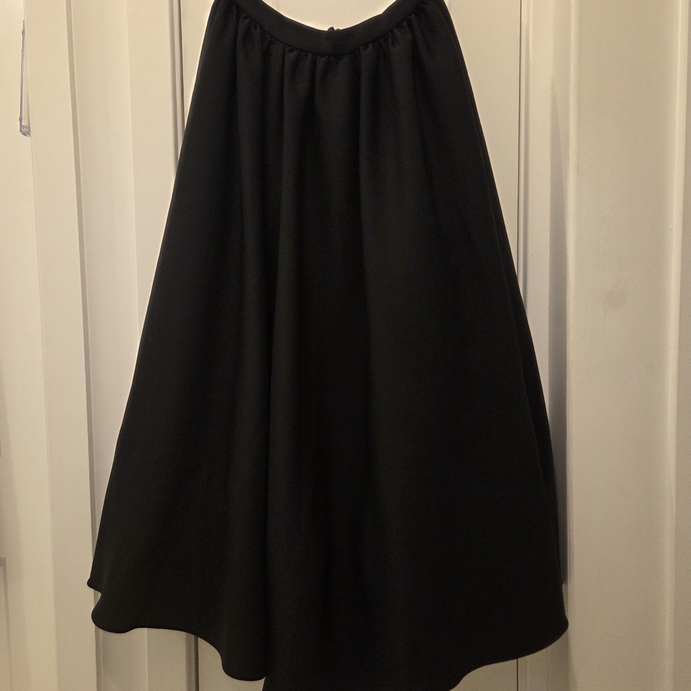 Elegant Black A-Line Maxi Skirt